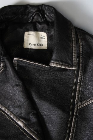 Παιδικό δερμάτινο μπουφάν Zara Kids, Μέγεθος 6-7y/ 122-128 εκ., Χρώμα Μαύρο, Τιμή 12,99 €