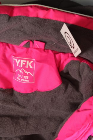 Kinderjacke für Wintersport Y.F.K., Größe 14-15y/ 168-170 cm, Farbe Rosa, Preis € 26,99