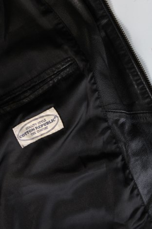 Geacă de piele pentru bărbati Cotton Republic, Mărime L, Culoare Negru, Preț 292,99 Lei