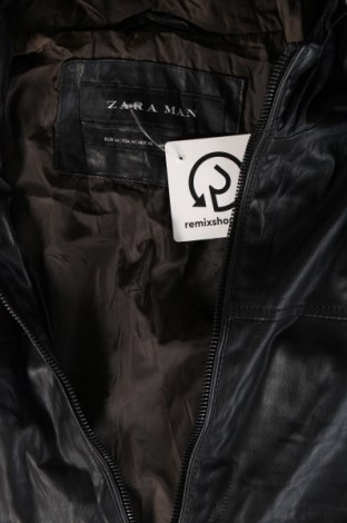 Ανδρικό δερμάτινο μπουφάν Zara Man, Μέγεθος M, Χρώμα Μαύρο, Τιμή 18,49 €