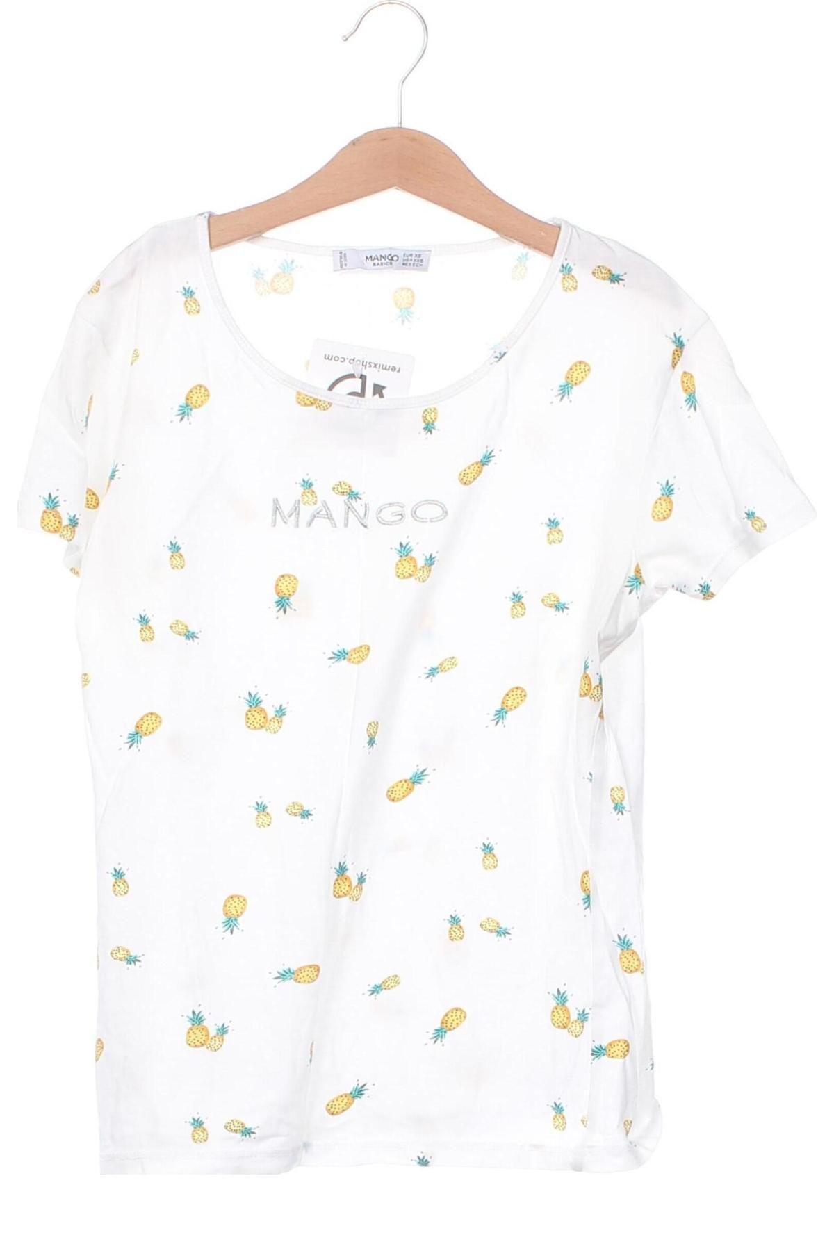 Γυναικείο t-shirt Mango, Μέγεθος XS, Χρώμα Λευκό, Τιμή 3,99 €