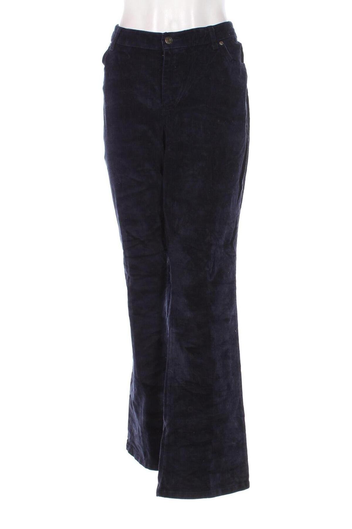 Pantaloni de velvet de femei, Mărime L, Culoare Albastru, Preț 38,99 Lei