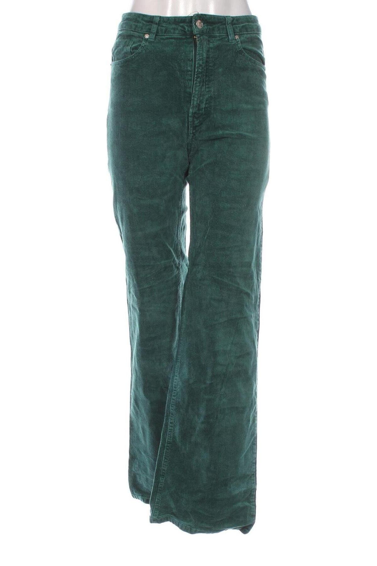 Pantaloni de velvet de femei H&M Divided, Mărime S, Culoare Verde, Preț 95,99 Lei