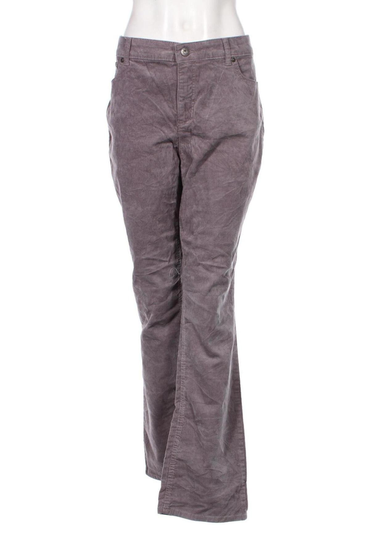 Pantaloni de velvet de femei St John's Bay, Mărime XL, Culoare Gri, Preț 43,99 Lei