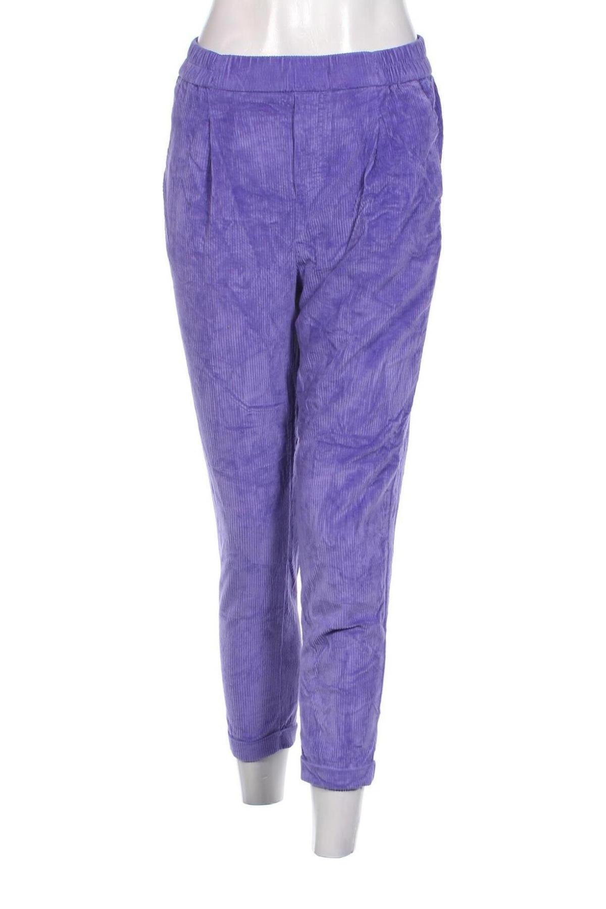 Pantaloni de velvet de femei United Colors Of Benetton, Mărime M, Culoare Mov, Preț 55,99 Lei