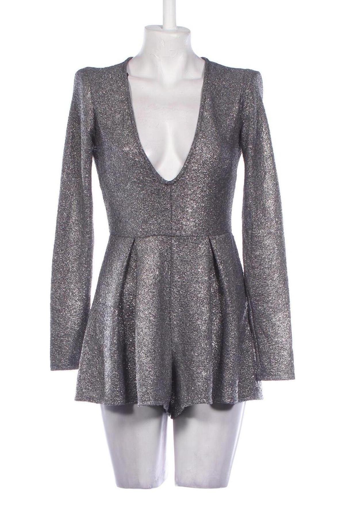 Kurzer Damenoverall Gina Tricot, Größe M, Farbe Silber, Preis € 14,99