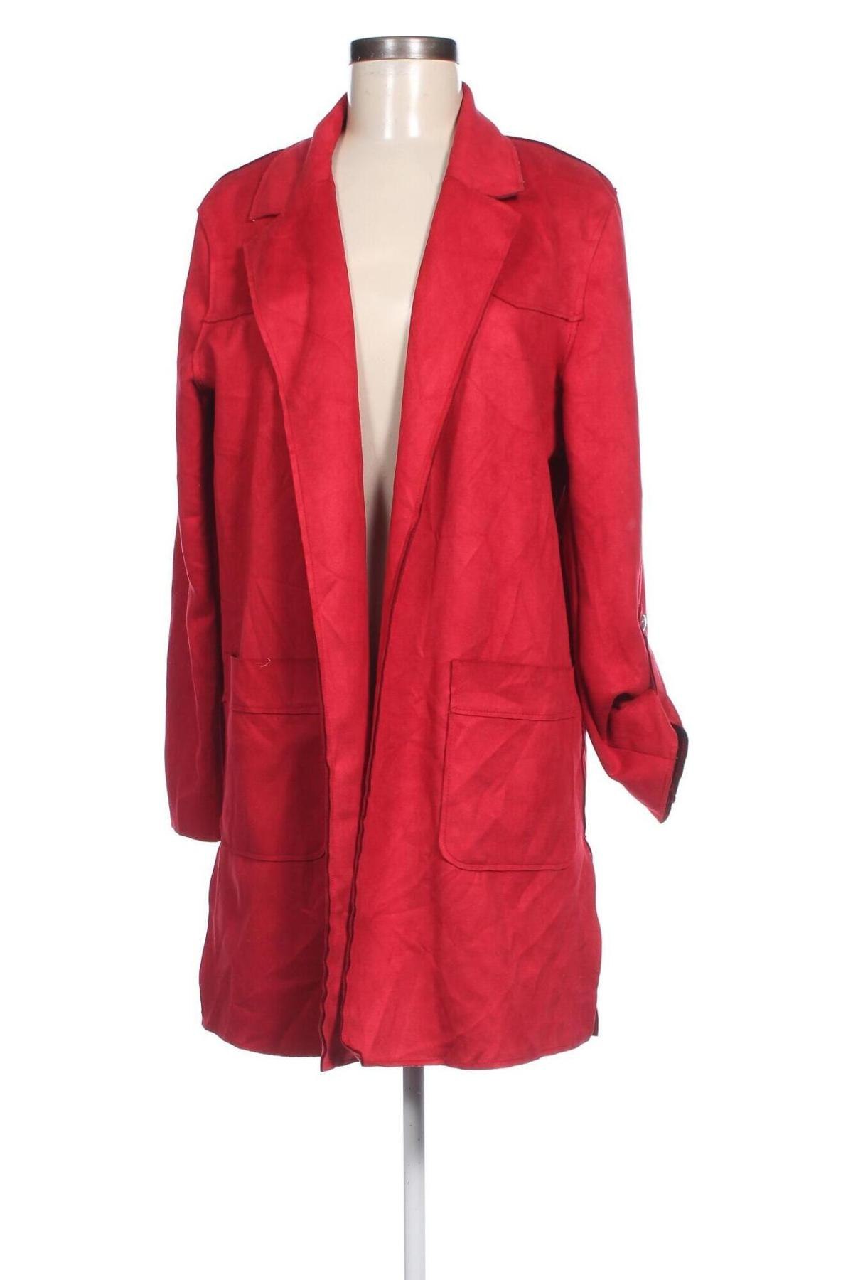 Damenmantel Bershka, Größe L, Farbe Rot, Preis € 16,99