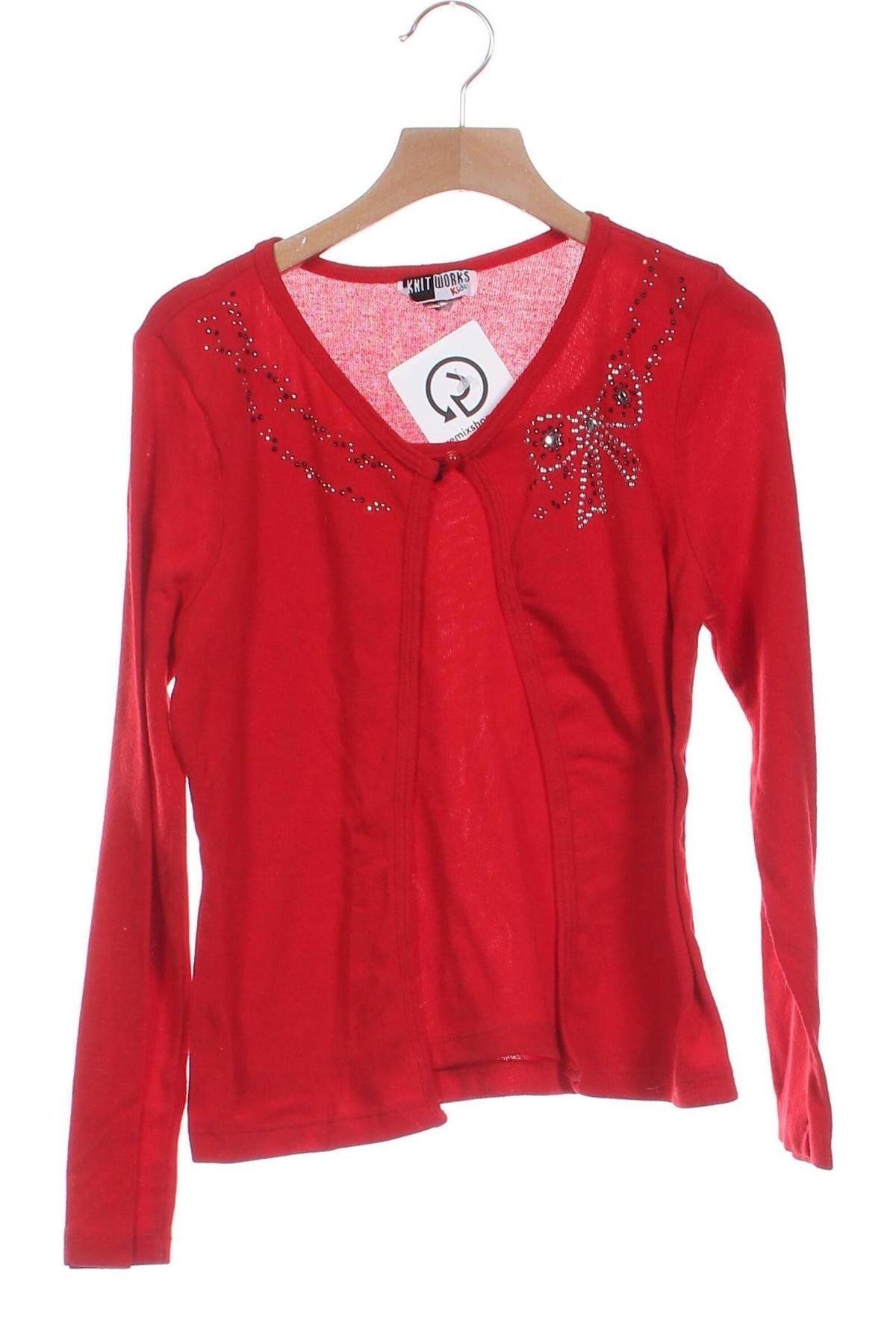 Kinder Strickjacke Knitworks, Größe 13-14y/ 164-168 cm, Farbe Rot, Preis € 8,49