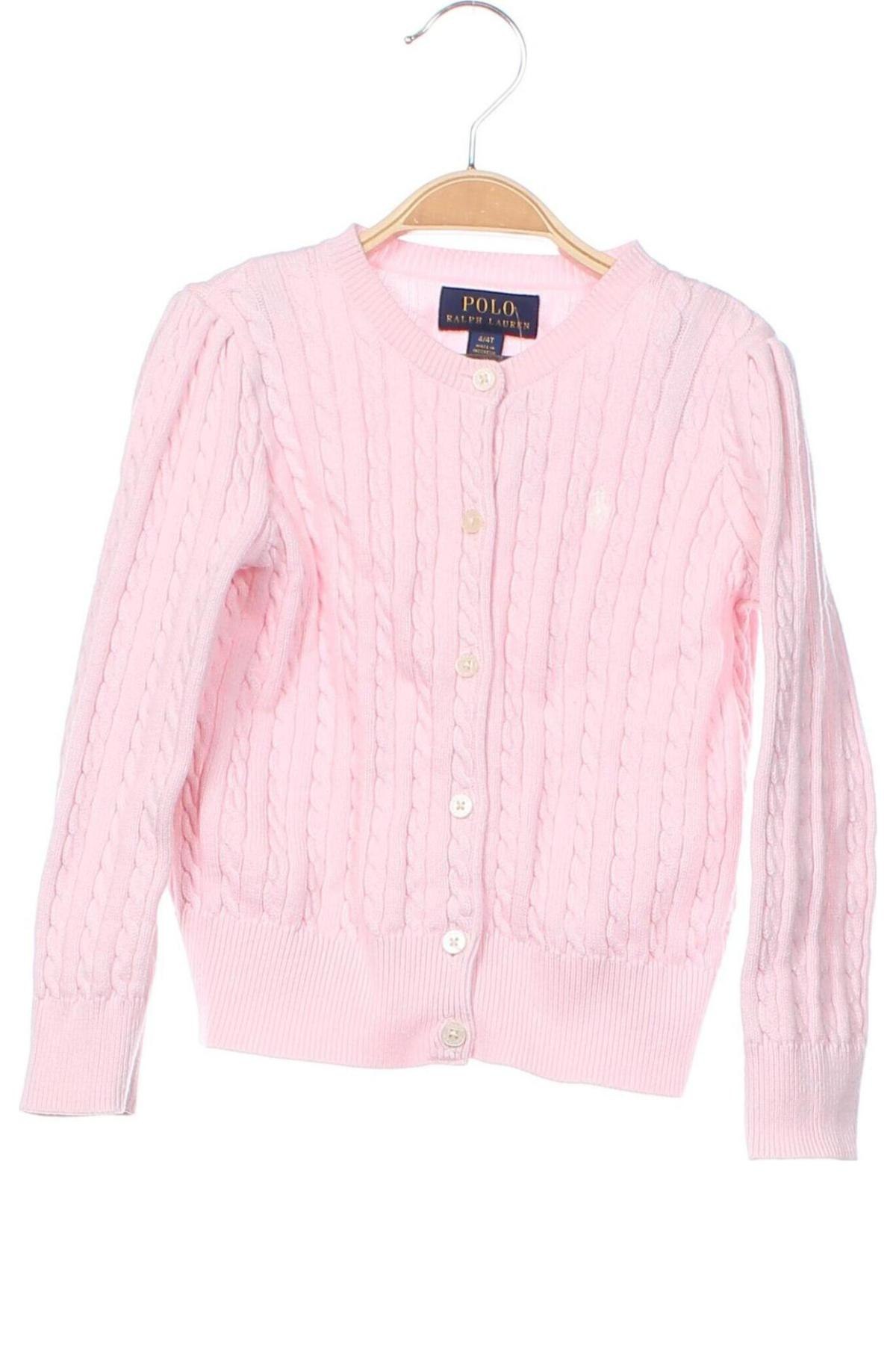 Kinder Strickjacke Polo By Ralph Lauren, Größe 3-4y/ 104-110 cm, Farbe Rosa, Preis € 35,00