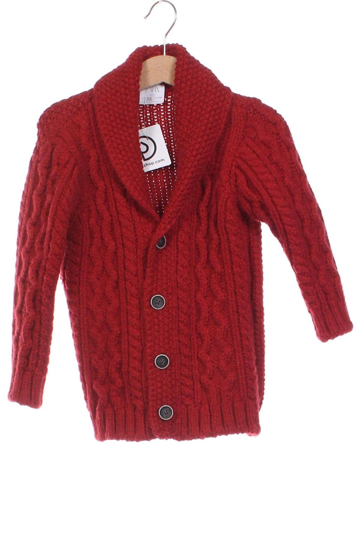 Kinder Strickjacke Zara, Größe 4-5y/ 110-116 cm, Farbe Rot, Preis 8,22 €