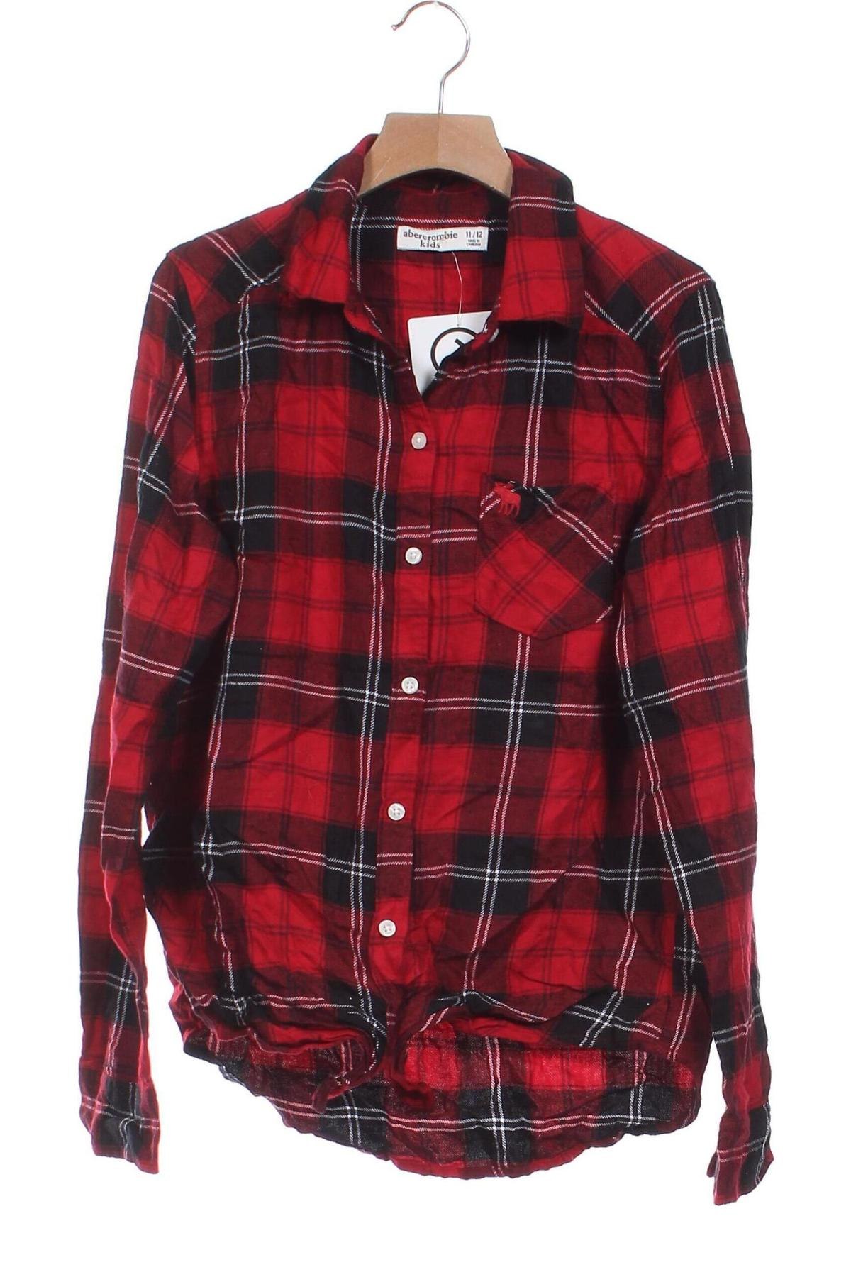 Kinderhemd Abercrombie Kids, Größe 11-12y/ 152-158 cm, Farbe Rot, Preis € 15,49