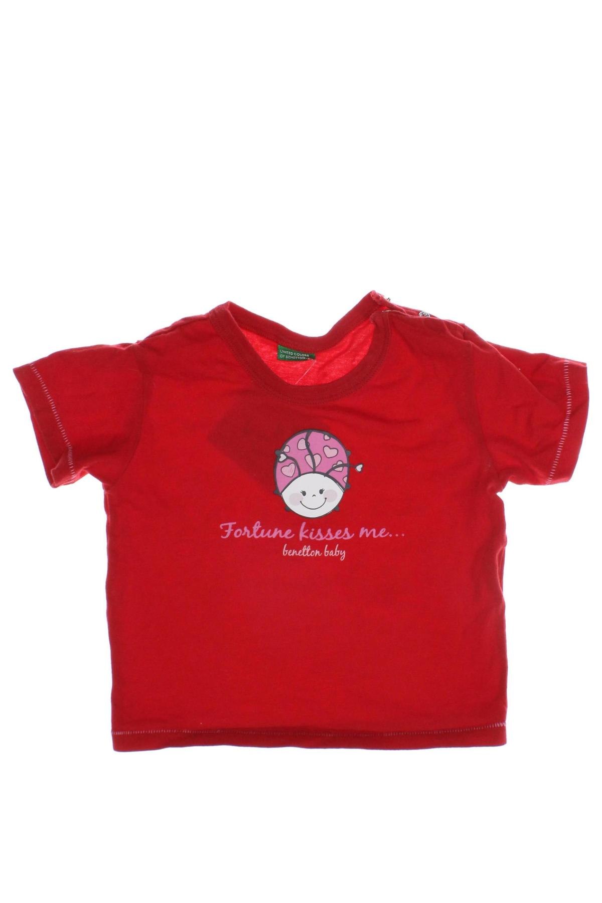 Kinder T-Shirt United Colors Of Benetton, Größe 6-9m/ 68-74 cm, Farbe Rot, Preis 4,99 €