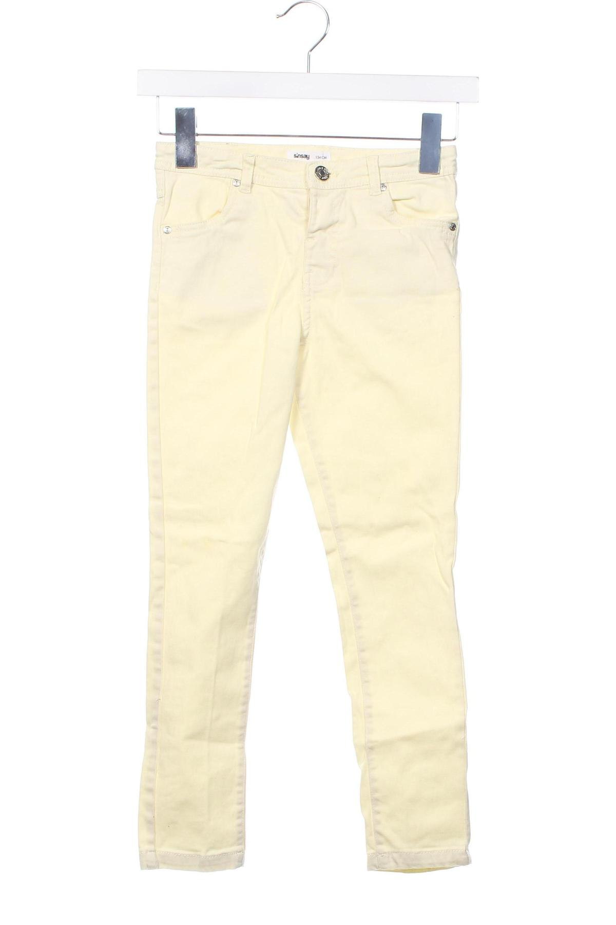 Kinderjeans Sinsay, Größe 7-8y/ 128-134 cm, Farbe Gelb, Preis € 9,49