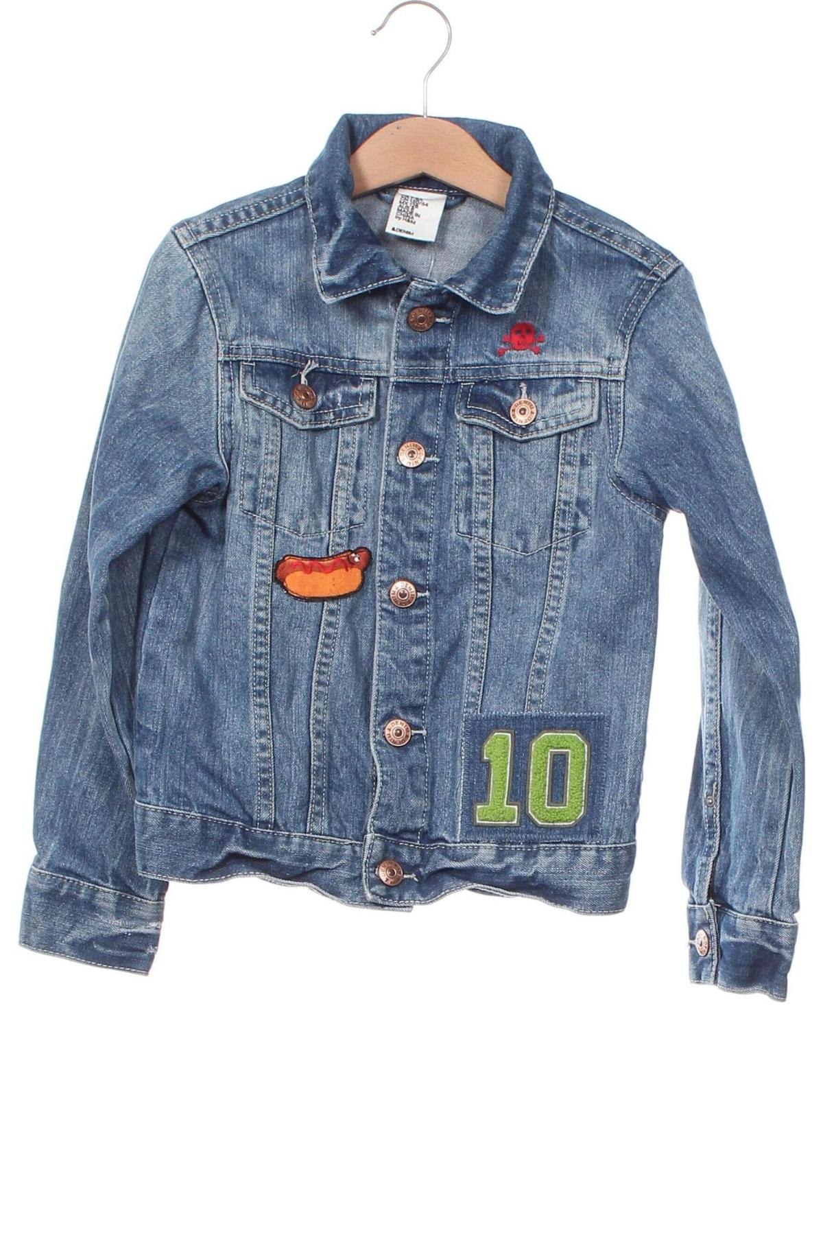 Kinder Jeansjacke H&M, Größe 7-8y/ 128-134 cm, Farbe Blau, Preis € 12,49