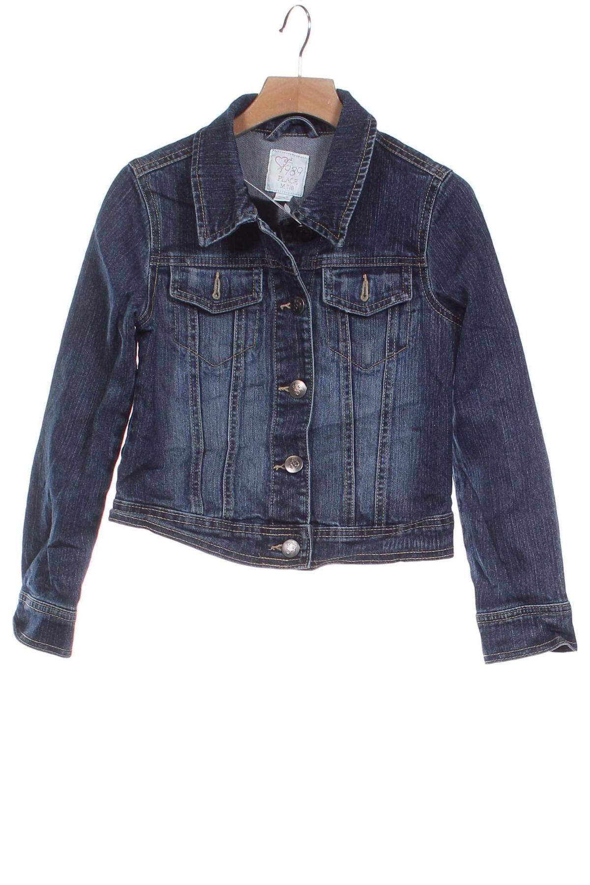 Kinder Jeansjacke Place Est. 1989, Größe 7-8y/ 128-134 cm, Farbe Blau, Preis 9,49 €