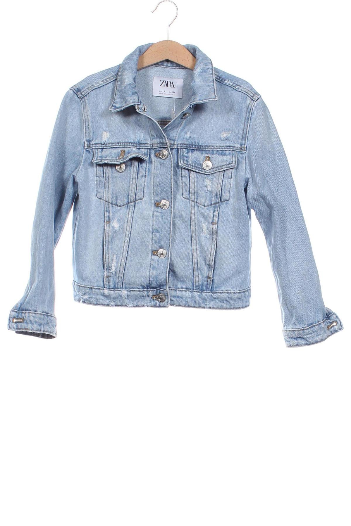 Kinder Jeansjacke Zara, Größe 7-8y/ 128-134 cm, Farbe Blau, Preis € 12,79