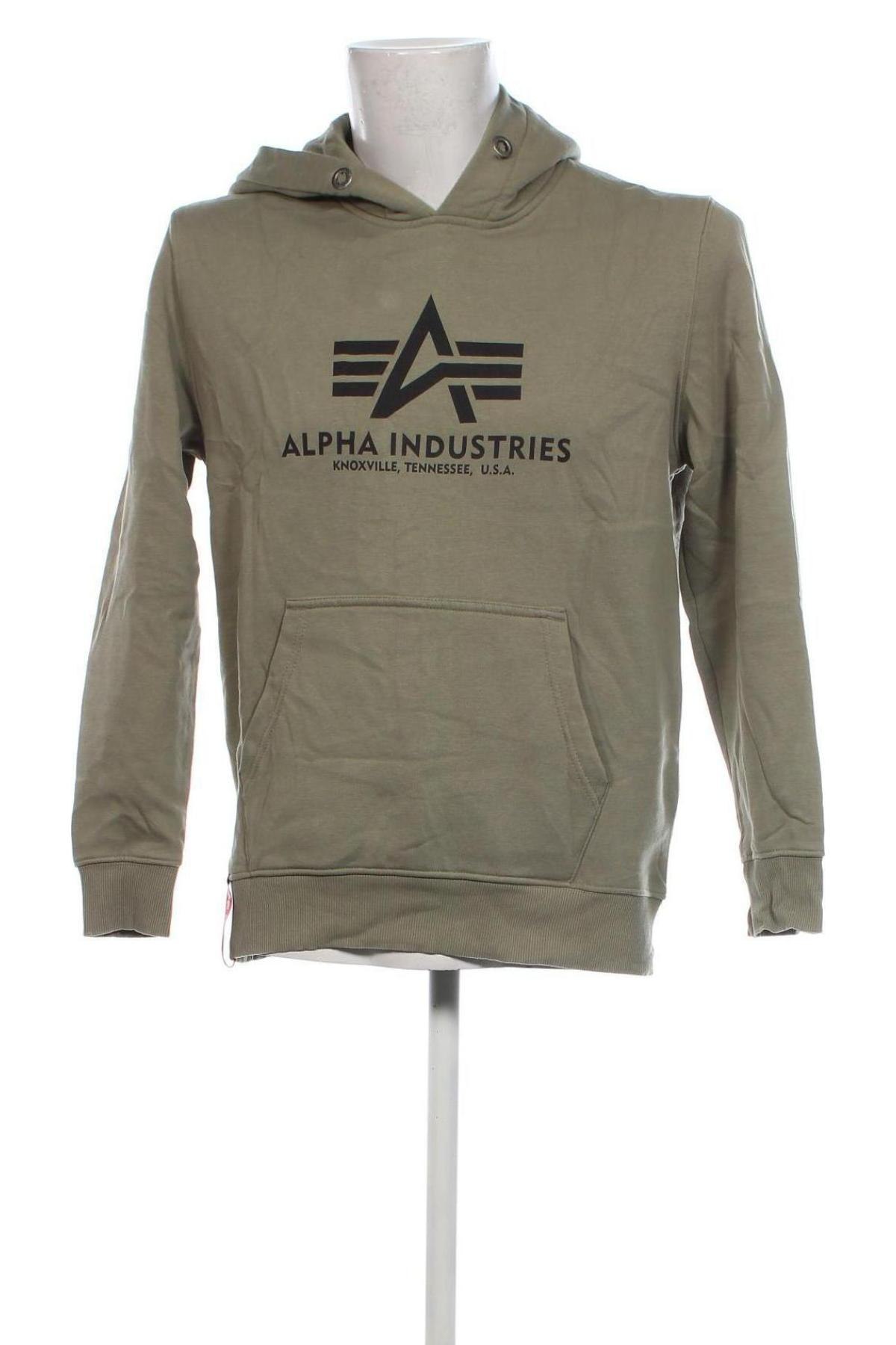 Herren Sweatshirt Alpha Industries, Größe M, Farbe Grün, Preis 36,99 €