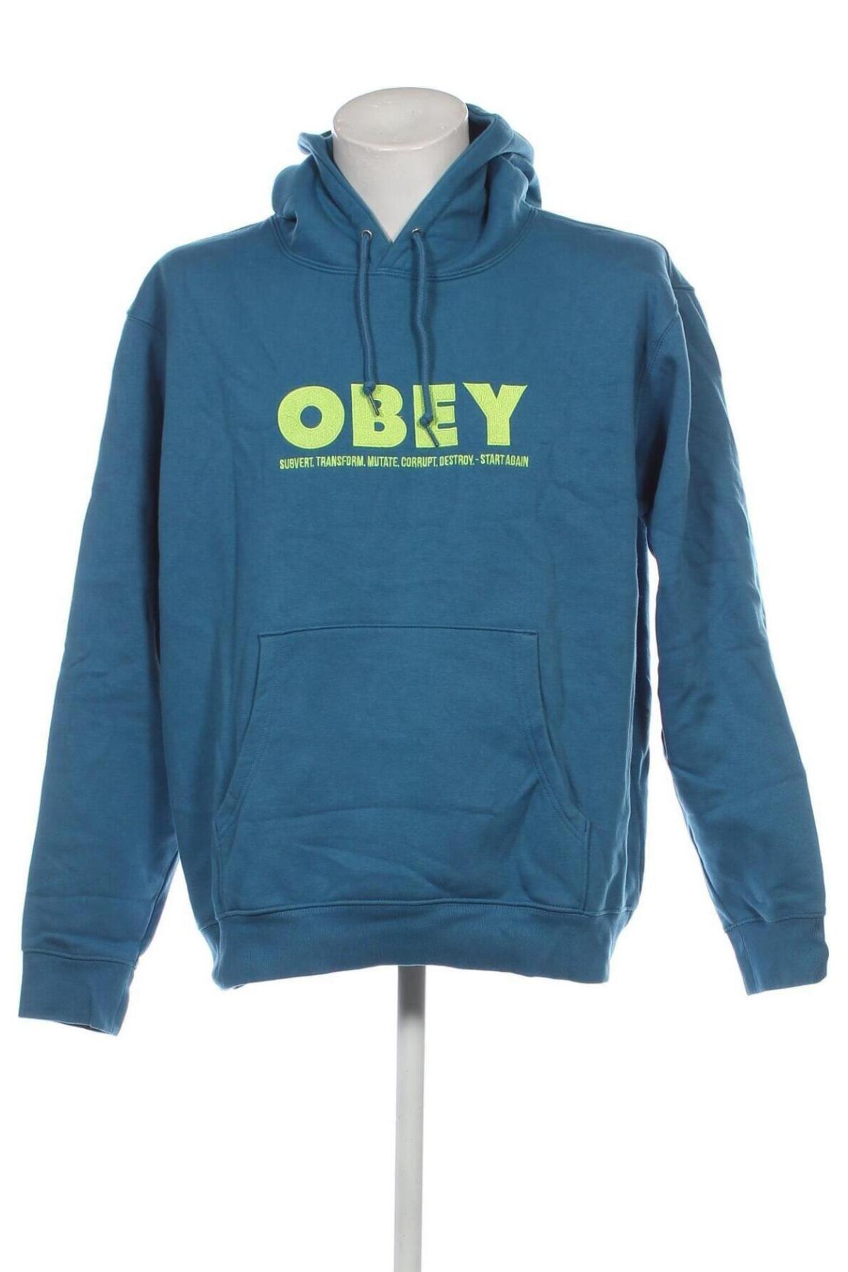 Férfi sweatshirt Obey, Méret L, Szín Kék, Ár 12 599 Ft