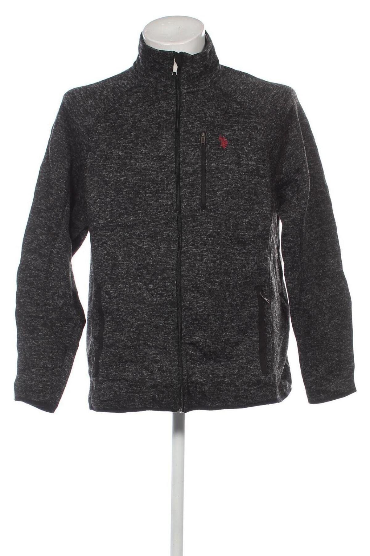 Ανδρική ζακέτα fleece U.S. Polo Assn., Μέγεθος L, Χρώμα Γκρί, Τιμή 29,99 €