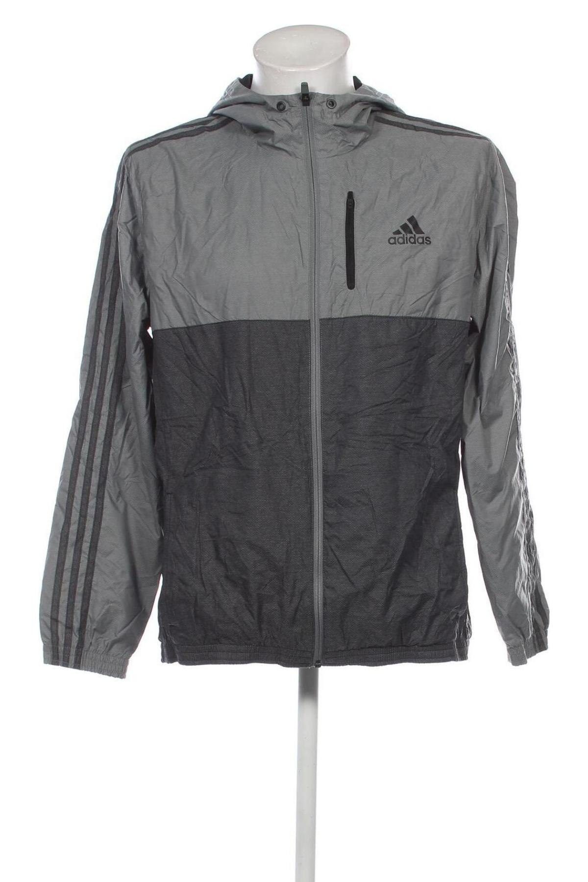 Herrenjacke Adidas, Größe L, Farbe Grau, Preis 43,49 €