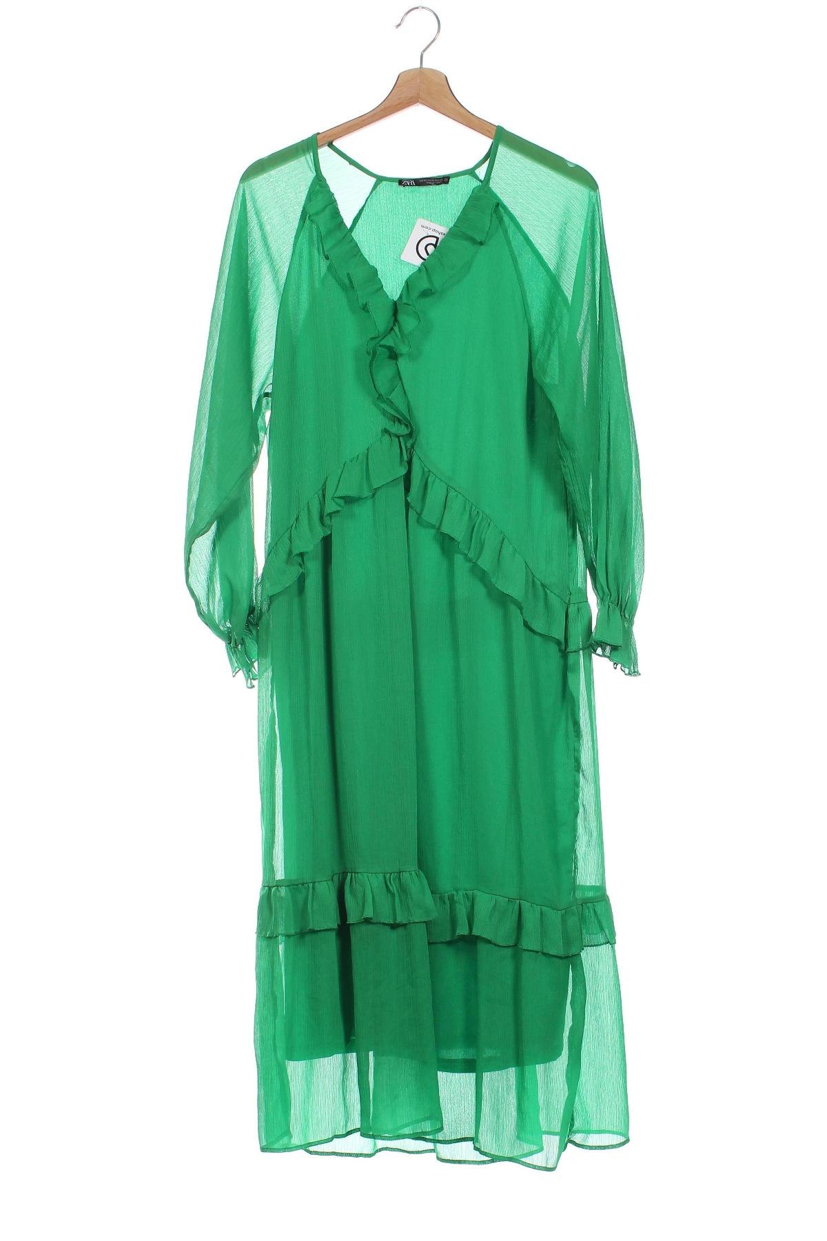 Rochie Zara, Mărime XS, Culoare Verde, Preț 86,73 Lei