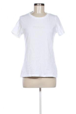 Damen T-Shirt Calvin Klein Jeans, Größe L, Farbe Weiß, Preis 53,99 €