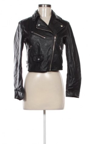 Damen Lederjacke Bershka, Größe S, Farbe Schwarz, Preis 25,99 €