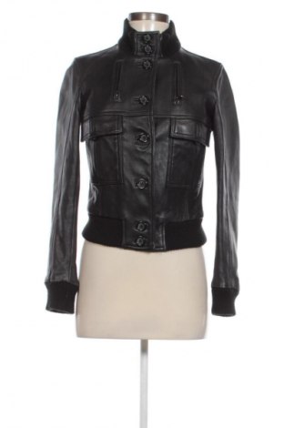 Damen Lederjacke United Colors Of Benetton, Größe M, Farbe Schwarz, Preis 43,99 €