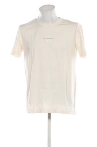 Мъжка тениска Calvin Klein Jeans, Размер M, Цвят Екрю, Цена 33,99 лв.