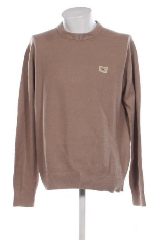 Herrenpullover Calvin Klein Jeans, Größe XXL, Farbe Beige, Preis 74,99 €