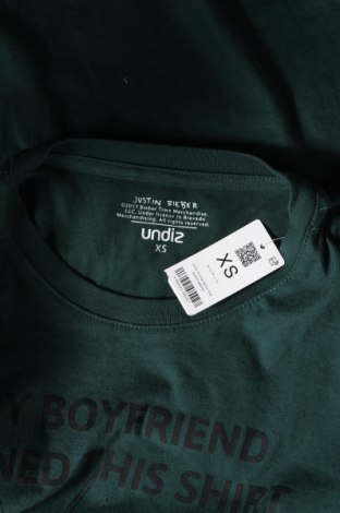Γυναικείο t-shirt Undiz, Μέγεθος XS, Χρώμα Πράσινο, Βαμβάκι, Τιμή 4,49 €
