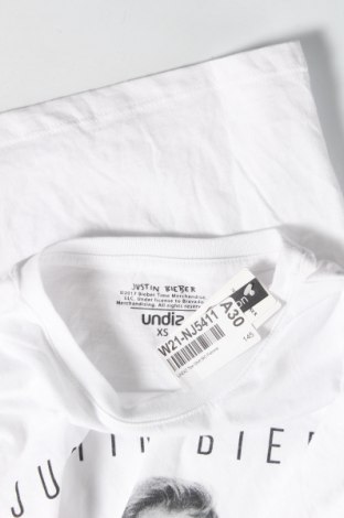 Γυναικείο t-shirt Undiz, Μέγεθος XS, Χρώμα Λευκό, Βαμβάκι, Τιμή 3,96 €