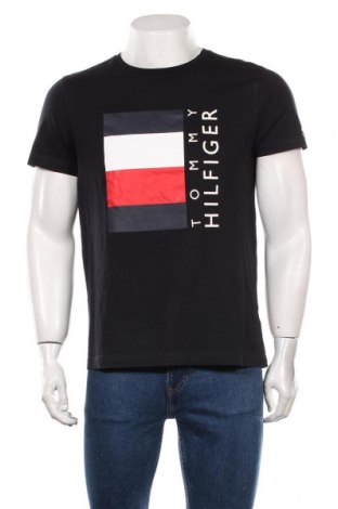 Pánské tričko  Tommy Hilfiger, Velikost M, Barva Modrá, Bavlna, Cena  782,00 Kč