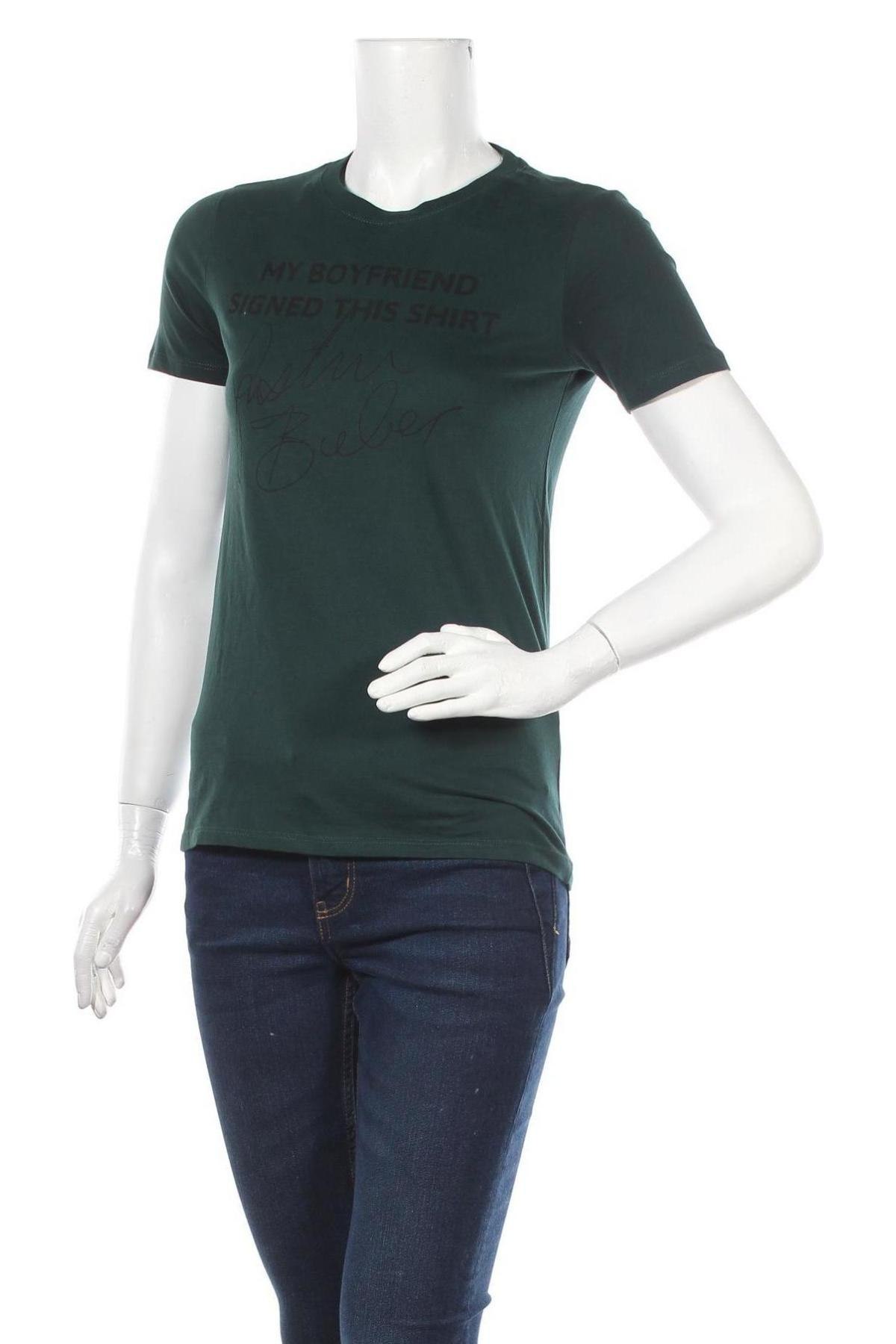 Γυναικείο t-shirt Undiz, Μέγεθος XS, Χρώμα Πράσινο, Βαμβάκι, Τιμή 7,48 €