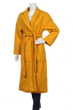 Damski płaszcz, Rozmiar S, Kolor Żółty, 52%akryl, 42% poliester, 6% wełna, Cena 182,80 zł