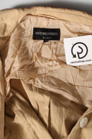 Дамско сако Antonio Fusco, Размер L, Цвят Бежов, Цена 129,00 лв.