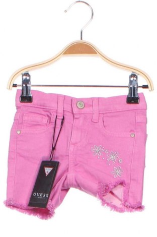 Детски къс панталон Guess, Размер 2-3y/ 98-104 см, Цвят Розов, 75% памук, 23% полиестер, 2% еластан, Цена 26,07 лв.