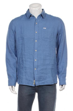 Ανδρικό πουκάμισο Pepe Jeans, Μέγεθος M, Χρώμα Μπλέ, Λινό, Τιμή 22,65 €