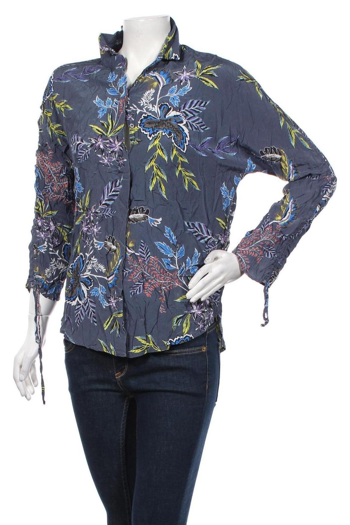 Γυναικείο πουκάμισο Oui, Μέγεθος XS, Χρώμα Μπλέ, Τιμή 31,18 €