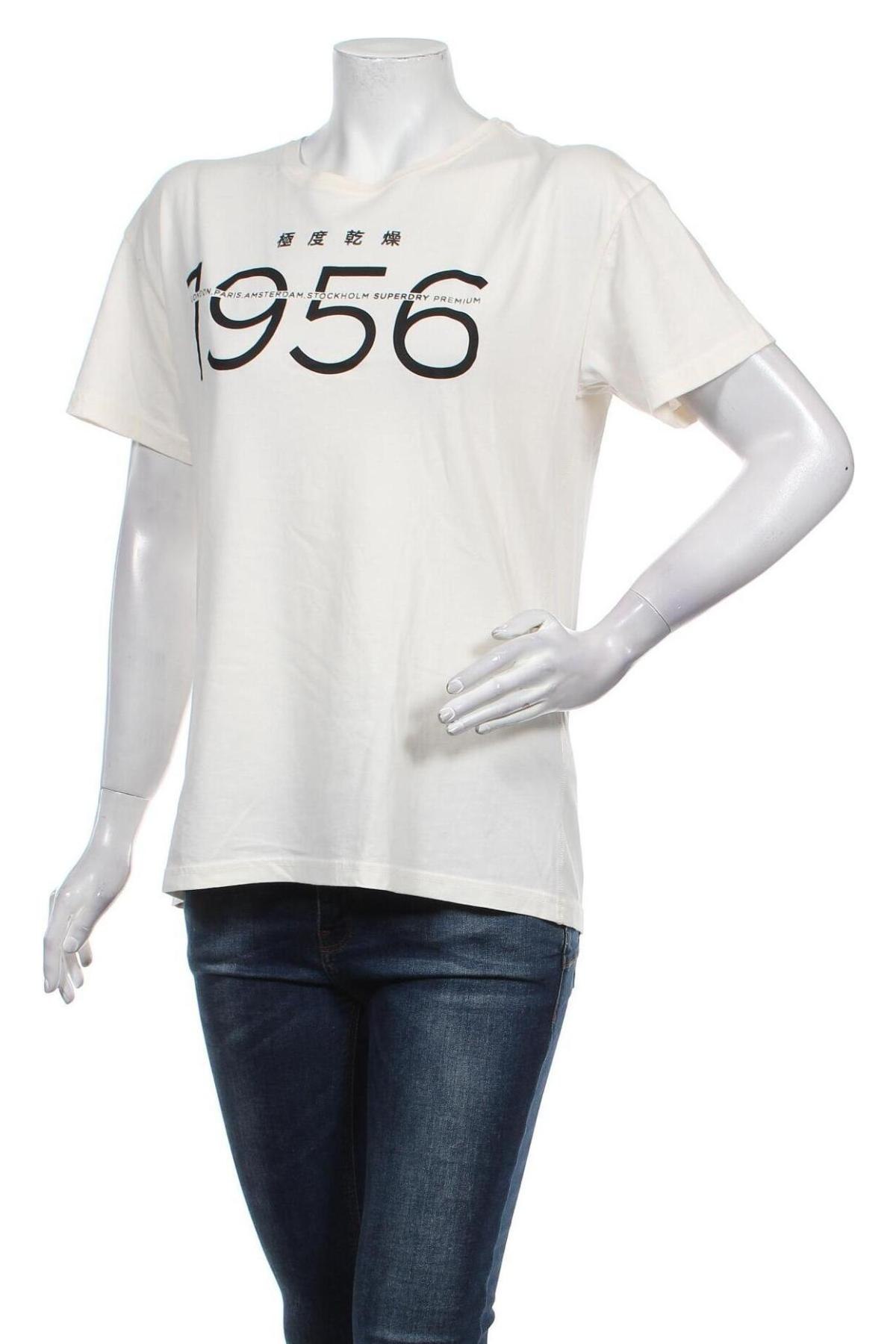 Γυναικείο t-shirt Superdry, Μέγεθος M, Χρώμα Λευκό, Βαμβάκι, Τιμή 20,36 €