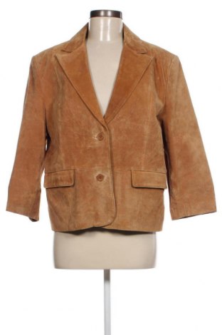 Дамско кожено сако Joy, Размер M, Цвят Кафяв, Цена 29,67 лв.