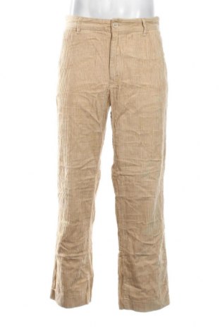 Pantaloni raiați de bărbați Weekday, Mărime L, Culoare Bej, Preț 17,17 Lei