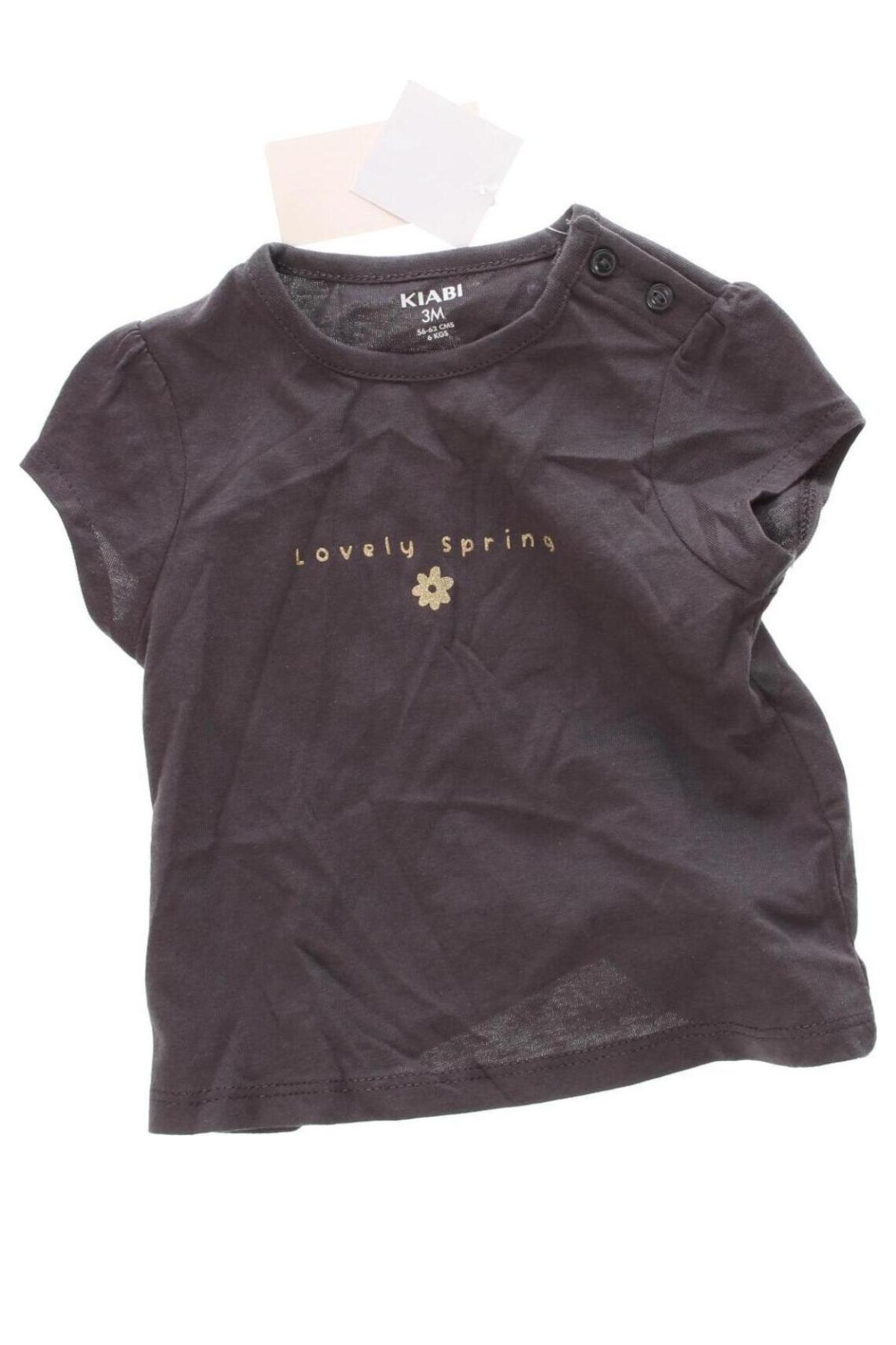 Kinder T-Shirt Kiabi, Größe 2-3m/ 56-62 cm, Farbe Grau, Preis 2,02 €