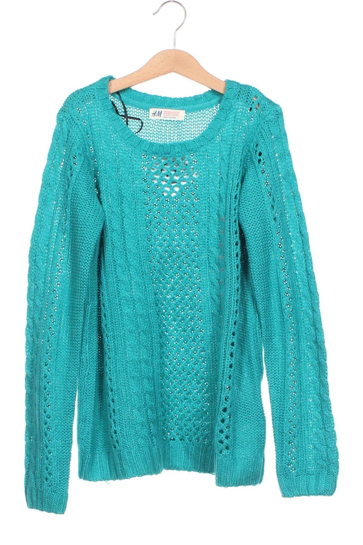 Детски пуловер H&M, Размер 12-13y/ 158-164 см, Цвят Зелен, Цена 5,32 лв.