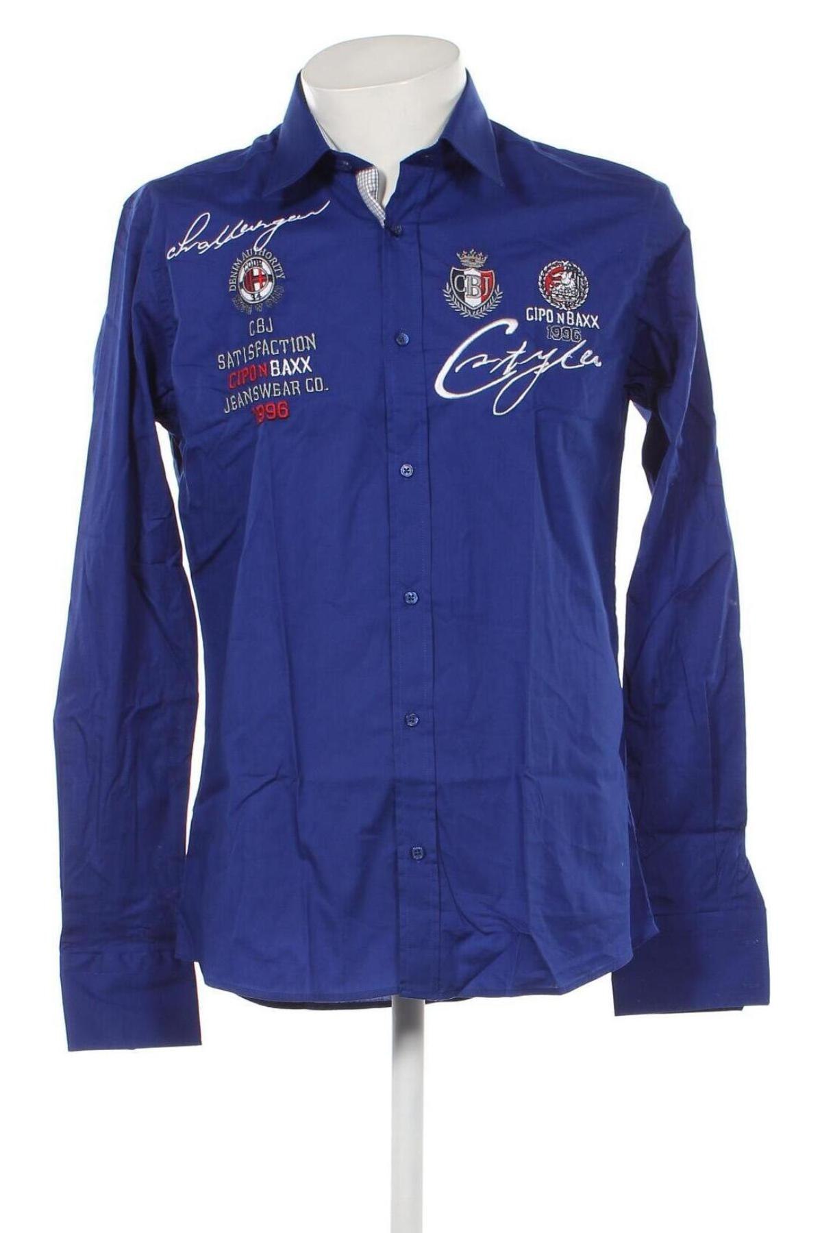 Ανδρικό πουκάμισο Cipo & Baxx, Μέγεθος M, Χρώμα Μπλέ, Τιμή 3,62 €