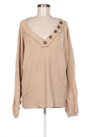 Damen Shirt Zenana, Größe 3XL, Farbe Beige, Preis € 13,49