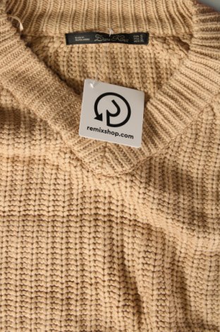 Дамски пуловер Zara Knitwear, Размер S, Цвят Бежов, Цена 13,99 лв.