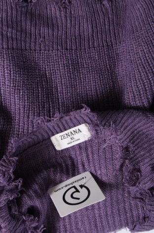 Damski sweter Zenana, Rozmiar XL, Kolor Fioletowy, Cena 92,99 zł