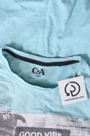 Tricou pentru copii C&A, Mărime 15-18y/ 170-176 cm, Culoare Albastru, Preț 18,99 Lei