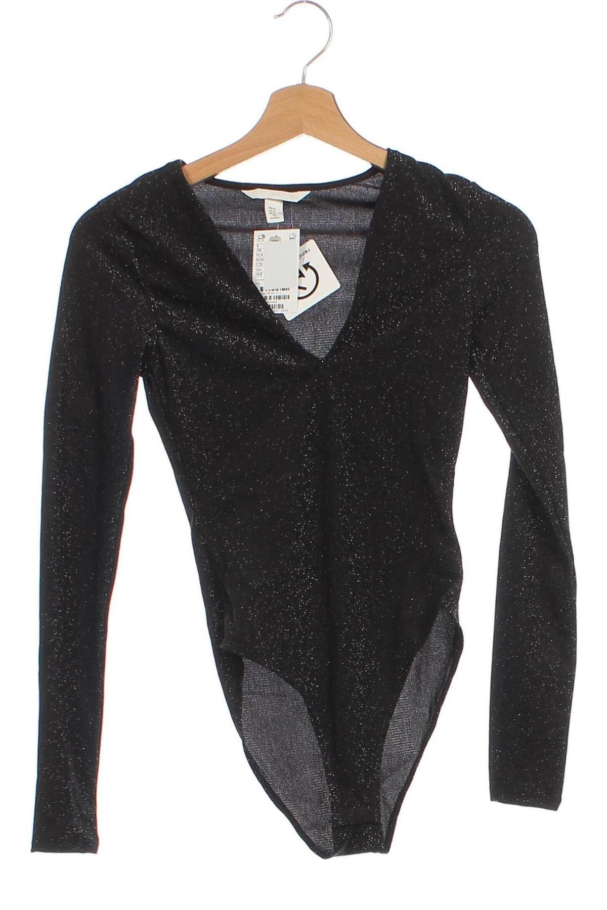 Damenbluse-Body H&M, Größe XS, Farbe Schwarz, Preis 13,08 €